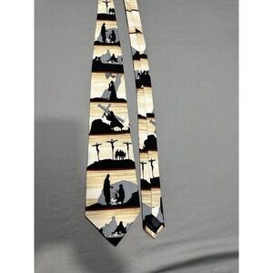 Eagle Neck Tie Men's Salvation Calvary‎ Christian Crosses 100% Silk